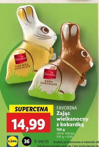 Lidl Zając z czekolady deserowej Favorina oferta