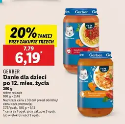 Lidl Obiadek spaghetti po bolońsku Gerber Junior oferta