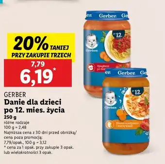 Lidl Obiadek spaghetti po bolońsku Gerber Junior oferta