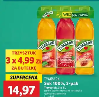 Lidl Sok jabłko + sok jabłko-czerwona porzeczka jabłko-brzoskwinia Tymbark 1936 oferta