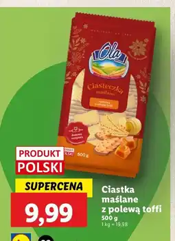 Lidl Ciastka maślane w polewie toffi Ola oferta