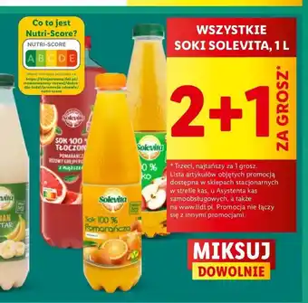 Lidl Sok 100% tłoczony różowy grejpfrut Solevita oferta