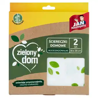 Dealz Jan Niezbędny Zielony dom Ściereczki domowe biodegradowalne 38 cm x 38 cm 2 sztuki oferta