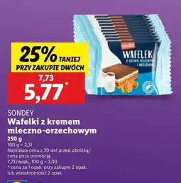 Lidl Wafelki z kremem mlecznym z orzechami Sondey oferta