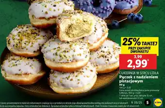 Lidl Pączek z nadzieniem o smaku pistacjowym z belgijską czekoladą Cukiernia lidla oferta