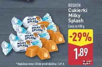 ALDI Cukierki milky splash Roshen oferta