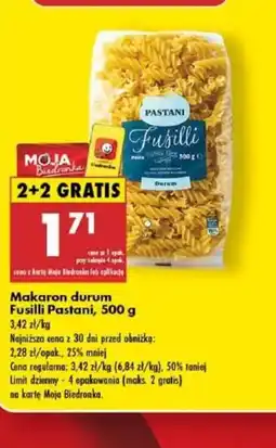 Biedronka Makaron durum Fusilli Pastani oferta