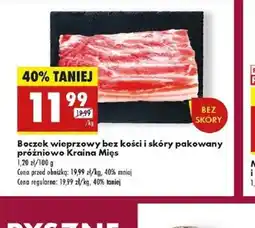 Biedronka Boczek wieprzowy bez kości i skóry pakowany próżniowo Kraina Mięs oferta