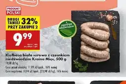 Biedronka Kiełbasa biała surowa z czosnkiem niedźwiedzim Kraina Mięs oferta