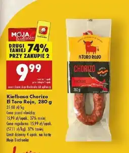 Biedronka Kiełbasa Chorizo El Toro Rojo oferta