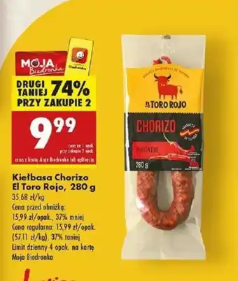 Biedronka Kiełbasa Chorizo El Toro Rojo oferta