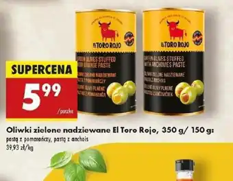 Biedronka Oliwki zielone nadziewane El Toro Rojo oferta