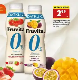 Biedronka Jogurt pitny Fruvita 0% tłuszczu oferta