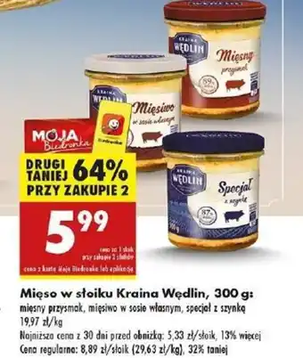 Biedronka Mięso w słoiku Kraina Wedlin oferta