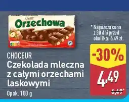 ALDI Czekolada mleczna z całymi orzechami laskowymi Choceur oferta