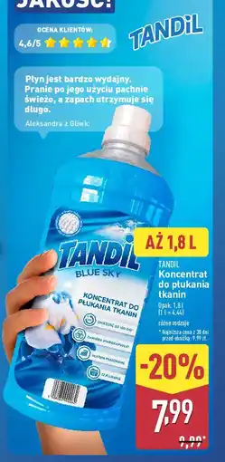 ALDI Koncentrat do płukania tkanin blue sky Tandil oferta