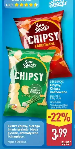 ALDI Chipsy zielona cebulka Sun Snacks oferta