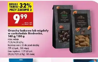 Biedronka Orzechy laskowe lub migdały w czekoladzie Biedronka oferta