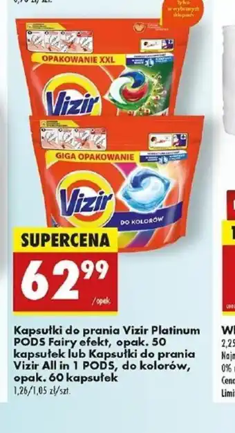 Biedronka Kapsułki do prania Vizir Platinum PODS Fairy efekt oferta