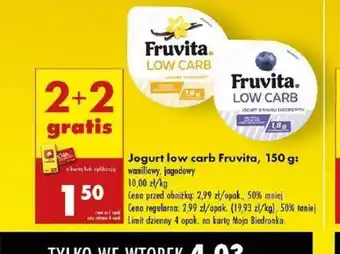 Biedronka Jogurt low carb Fruvita oferta