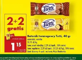 Biedronka Batonik twarogowy Tutti oferta