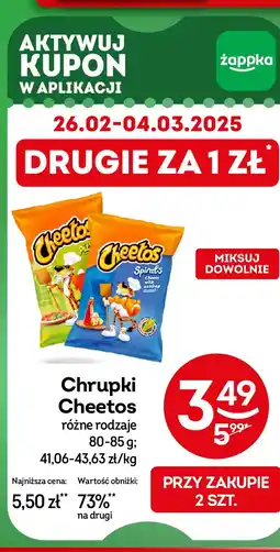 Żabka Chrupki pizzerini Cheetos oferta