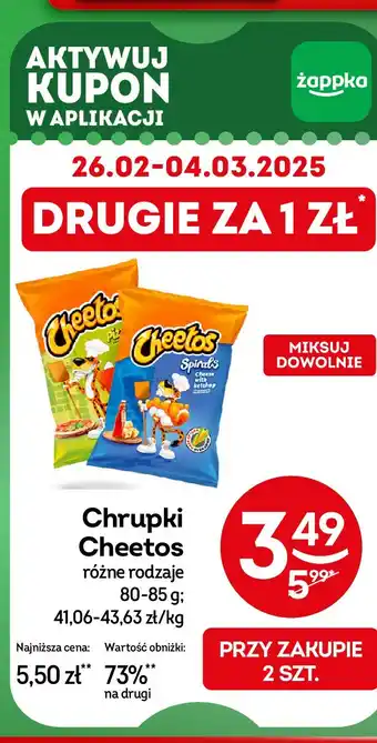 Żabka Chrupki pizzerini Cheetos oferta