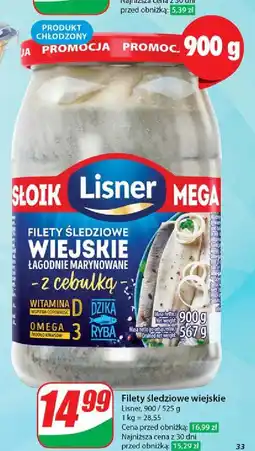 Dino Filety śledziowe wiejskie w oleju z cebulką Lisner oferta