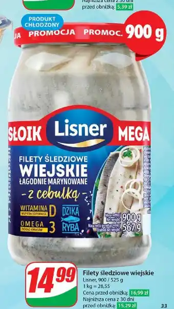 Dino Filety śledziowe wiejskie w oleju z cebulką Lisner oferta