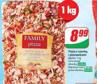 Dino Pizza familijna z szynką i pieczarkami Iglotex oferta