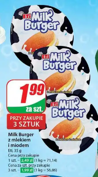 Dino Baton z mlekiem i miodem Eti Milk Burger oferta