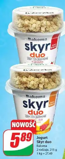 Dino Jogurt duo truskawka z granolą Bakoma Skyr oferta