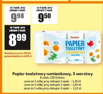 Auchan Papier toaletowy rumiankowy Auchan Różnorodne (Logo Czerwone) oferta