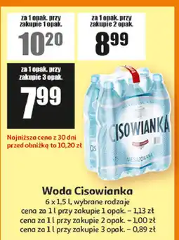 Auchan Woda niegazowana Cisowianka oferta