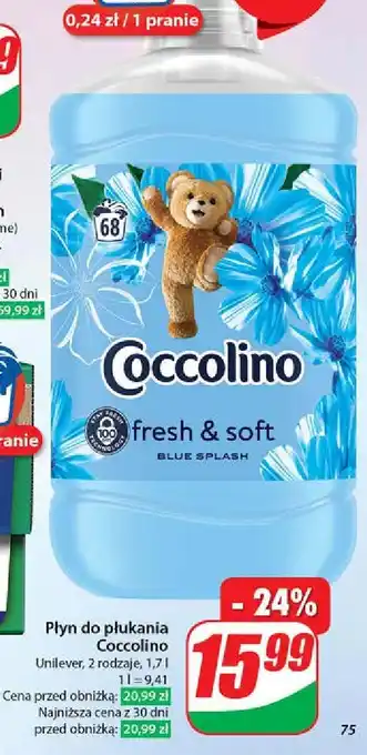 Dino Płyn do płukania blue splash Coccolino Fresh & Soft oferta