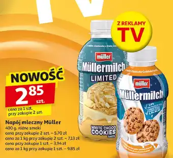 Auchan Napój mleczny choco carmel cookie Mullermilch oferta