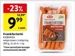 Intermarche Frankfurterki wieprzowe z cielęciną Kabanos oferta