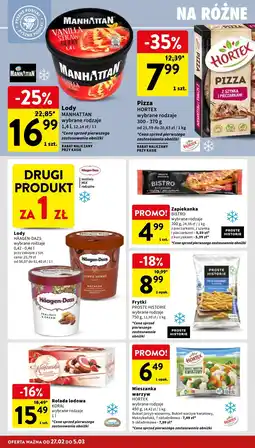 Intermarche Lody strawberry & vanilla Manhattan (Nestle) oferta