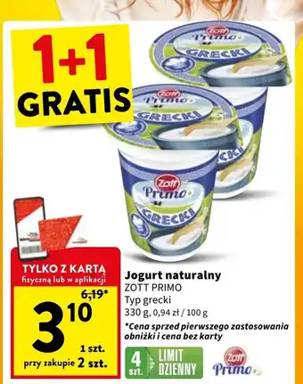 Intermarche Jogurt grecki Zott Primo oferta