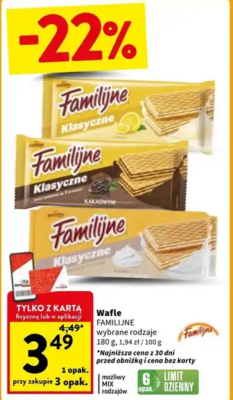 Intermarche Wafle śmietankowe Jutrzenka Familijne oferta