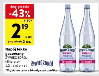 Intermarche Woda lekko gazowana Żywiec Zdrój Minerals+ oferta