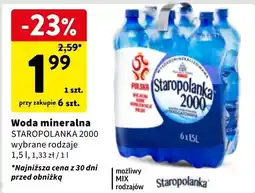 Intermarche Woda lekko gazowana Staropolanka 2000 oferta