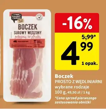 Intermarche Boczek surowy wędzony Intermarche Prosto Z Wędliniarni oferta