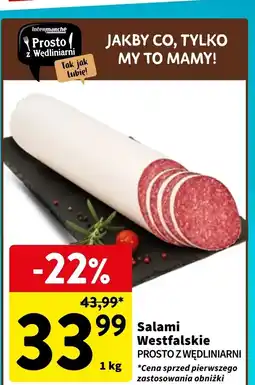 Intermarche Salami westfalskie Intermarche Prosto Z Wędliniarni oferta