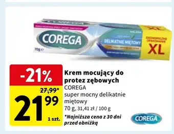 Intermarche Krem mocujący do protez delikatnie miętowy Corega Super Mocny oferta