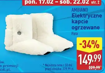 ALDI AMBIANO Elektryczne kapcie ogrzewane oferta