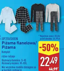 ALDI UP2FASHION Piżama flanelowa/piżama oferta