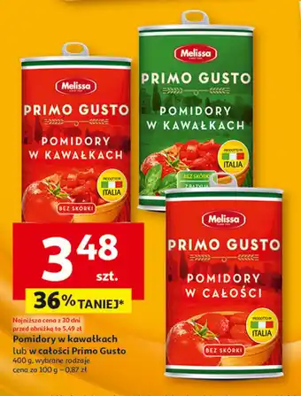 Auchan Pomidory w kawałkach bez skórki Melissa primo gusto oferta