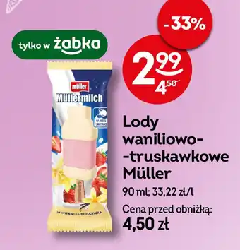 Żabka Lód wanilia-truskawka Mullermilch oferta