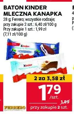 Stokrotka Baton Kinder mleczna kanapka oferta